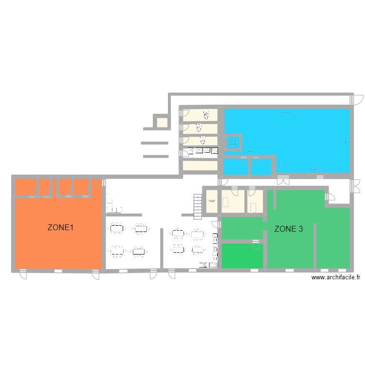 Plan evacuation 2. Plan de 19 pièces et 153 m2