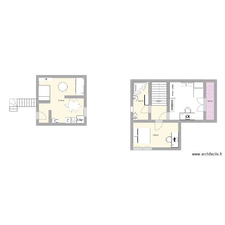 ma maison. Plan de 5 pièces et 51 m2