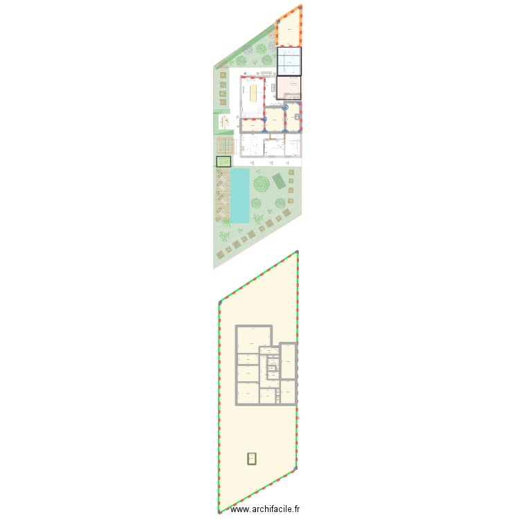 maladrerie. Plan de 49 pièces et 1590 m2