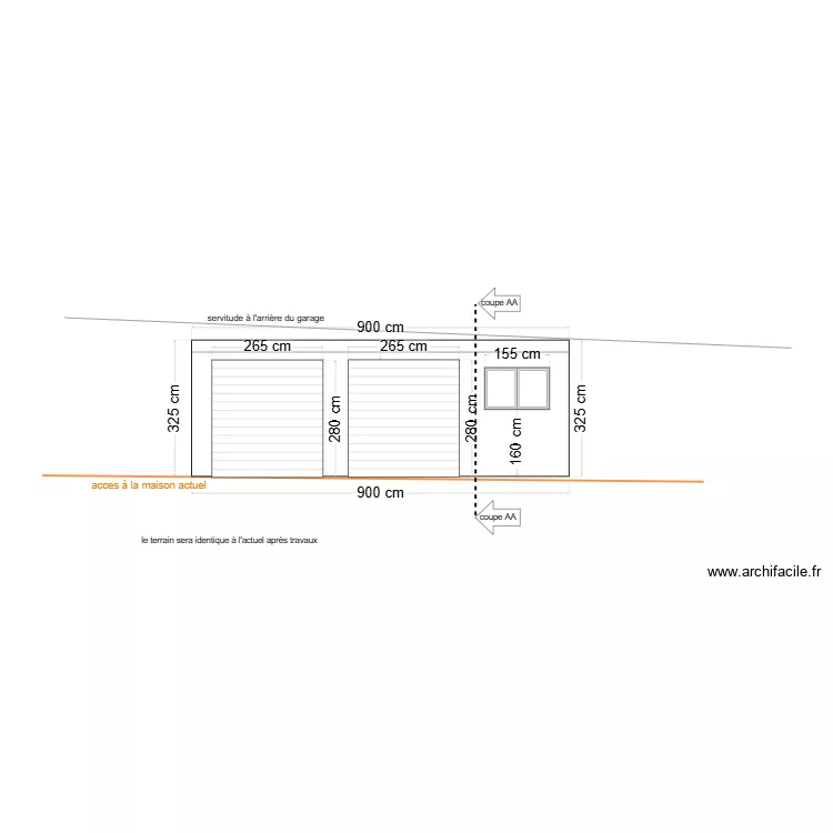 facade sud est. Plan de 