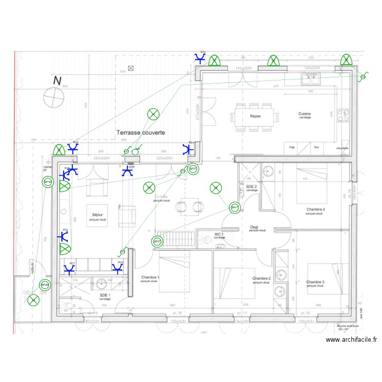 villa du Pyla rez de chaussée. Plan de 0 pièce et 0 m2