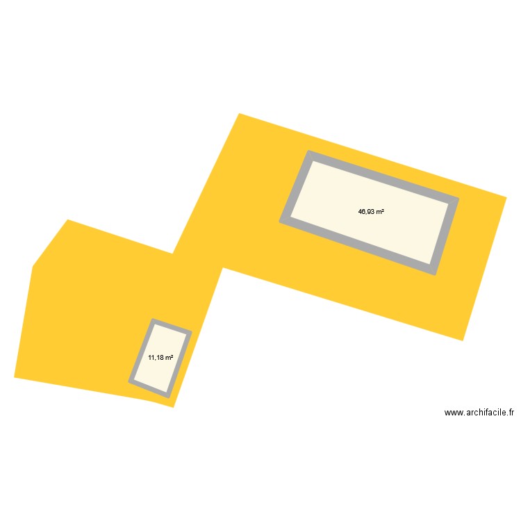 Maison Mouchard. Plan de 2 pièces et 58 m2
