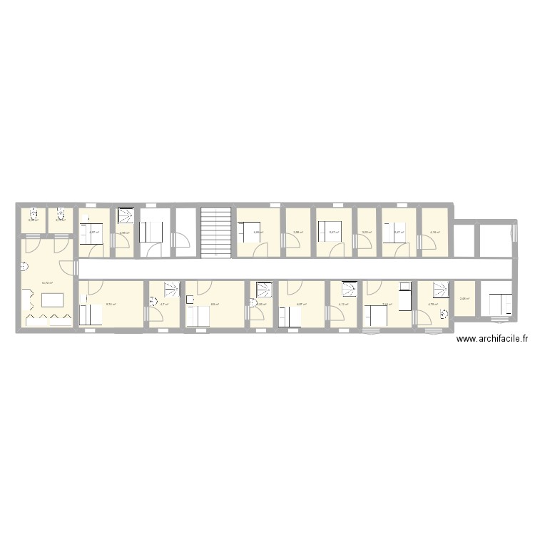 hotel le reflet de Loire. Plan de 20 pièces et 109 m2