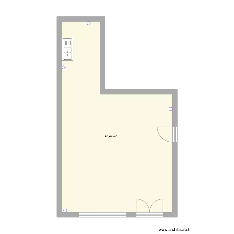 atelier. Plan de 1 Pièce et 43 m² atelier. Plan de 1 Pièce et 43 m²