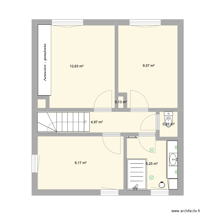 Etage - 1. Plan de 7 pièces et 43 m2