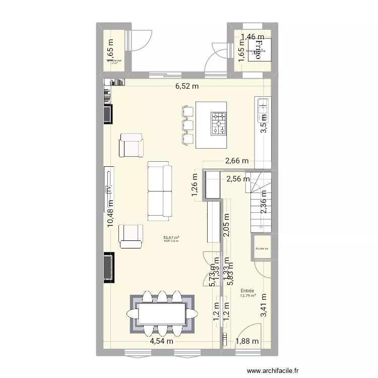 Caf étage new. Plan de 13 pièces et 135 m² Caf étage new. Plan de 13 pièces et 135 m²