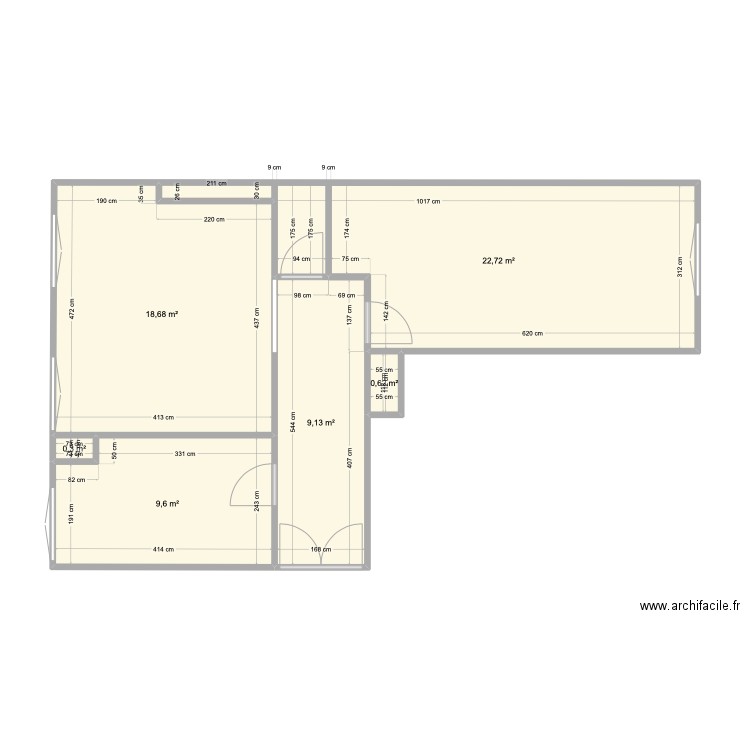 Berranger V2. Plan de 6 pièces et 61 m2