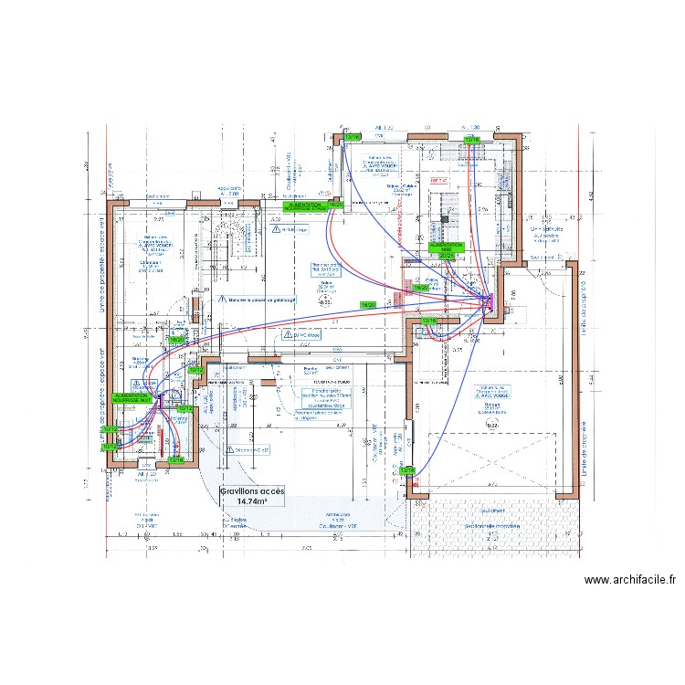 RAFFIN RDC PLOMBERIE. Plan de 0 pièce et 0 m2