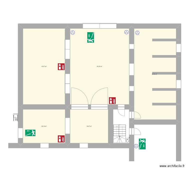 écurie 24 mai. Plan de 5 pièces et 198 m2