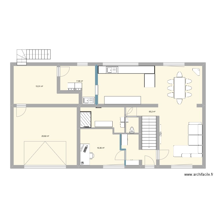 Plan B_Annexe réduite. Plan de 5 pièces et 122 m2