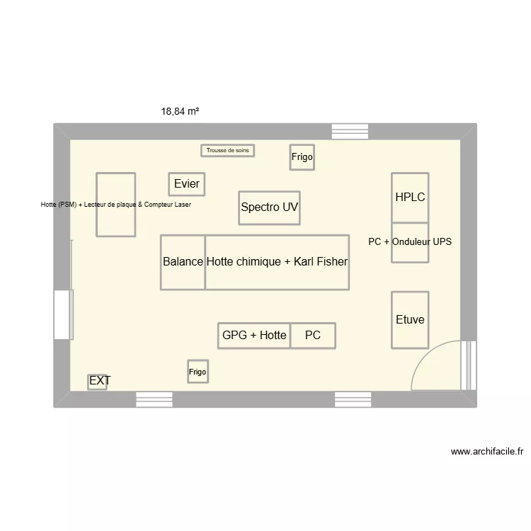 schéma labo. Plan de 15 et 32 m² schéma labo. Plan de 15 et 32 m²