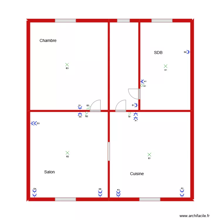 YVES 4. Plan de 5 et 65 m² YVES 4. Plan de 5 et 65 m²