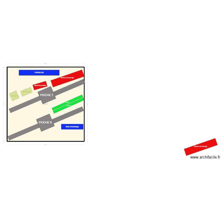 POS USINAGE. Plan de 1 pièce et 187 m2