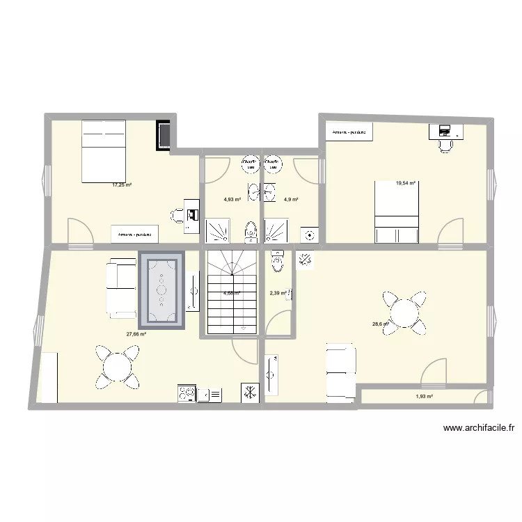R+1 vendome _ optimiste. Plan de 9  et 112 m²