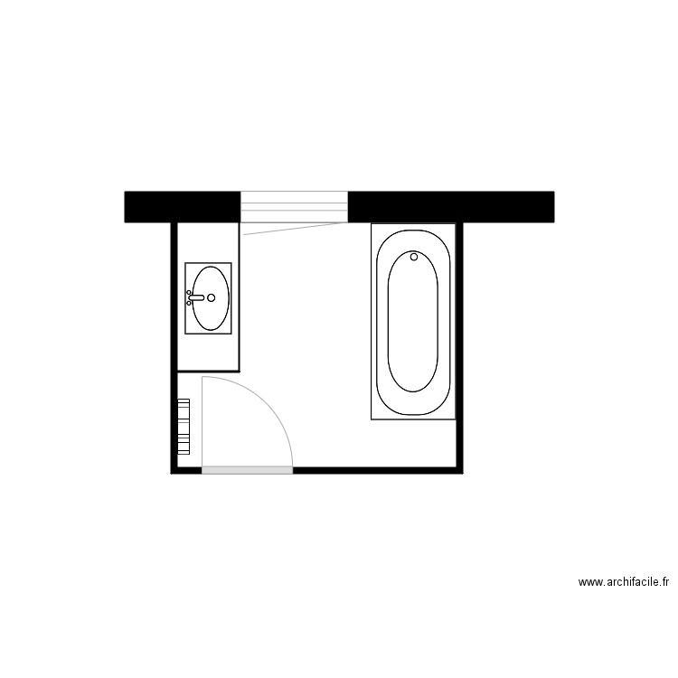 gaillard. Plan de 2 pièces et 4 m2