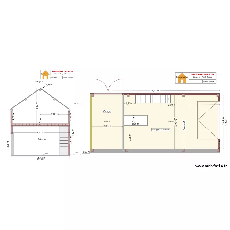 Bat A Projet Coupe AA. Plan de 