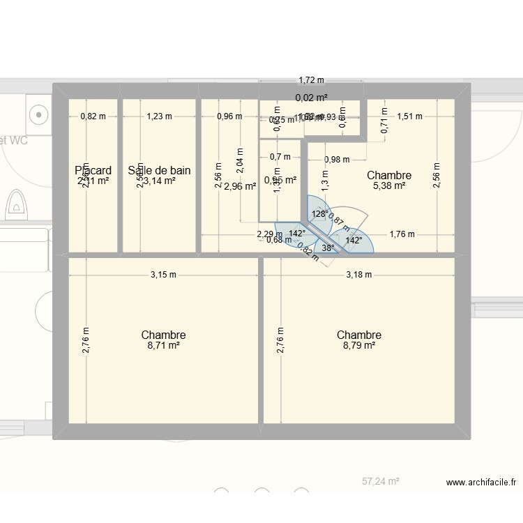maubuibui agrandissement option 2. Plan de 15 pièces et 147 m2