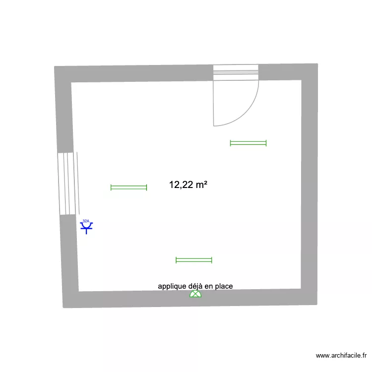 local production. Plan de 1  et 12 m²