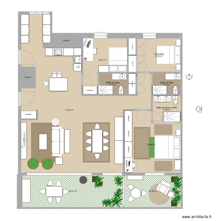 FUENTERRABIA I. Plan de 13 pièces et 156 m2