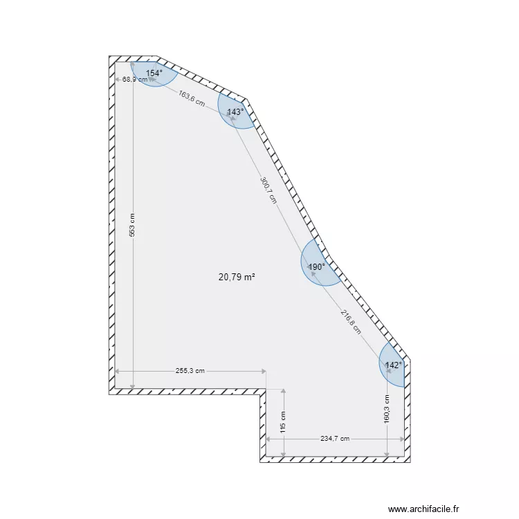 LOGE ROSA. Plan de 1  et 21 m²