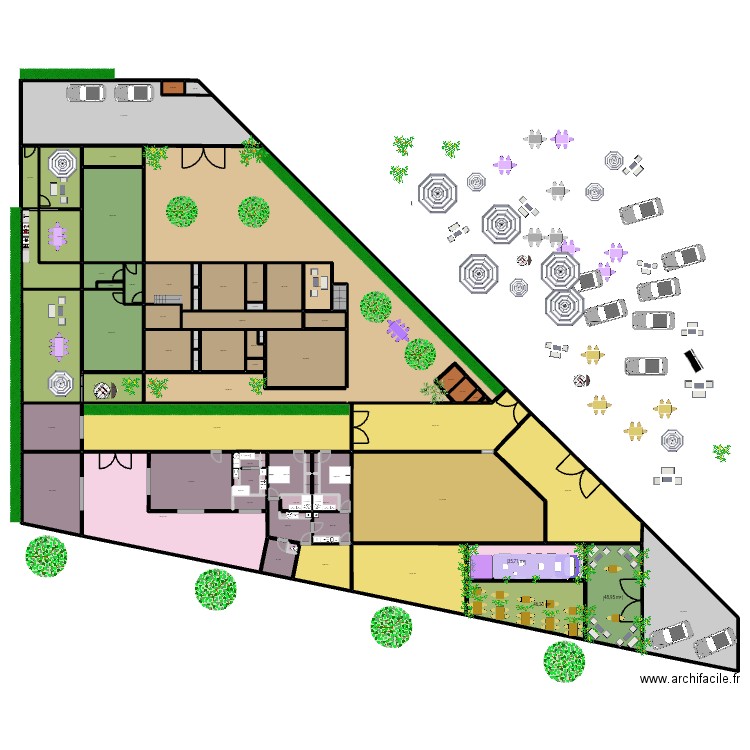 FOODTRUCK 0611. Plan de 78 pièces et 1882 m2