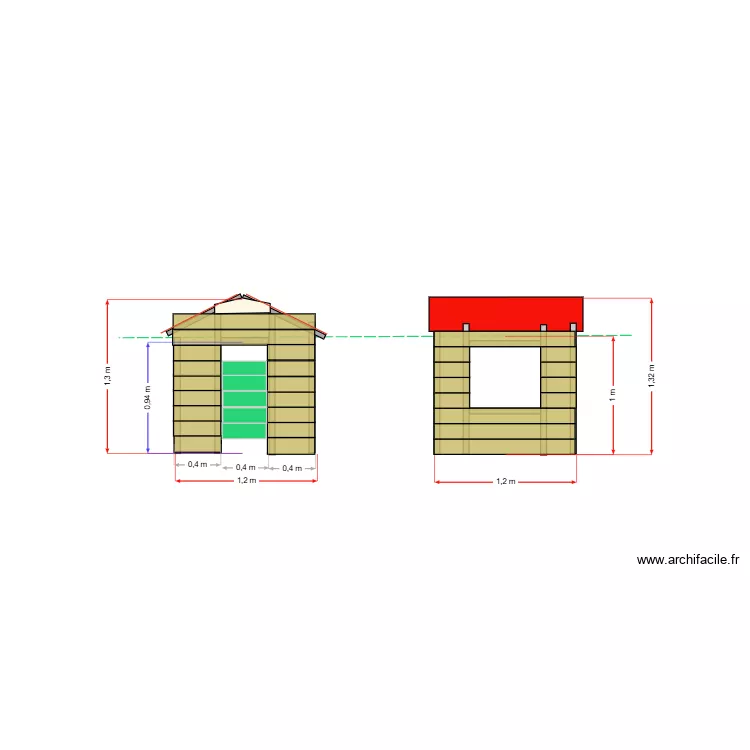 Maisonnette Facades V2. Plan de 
