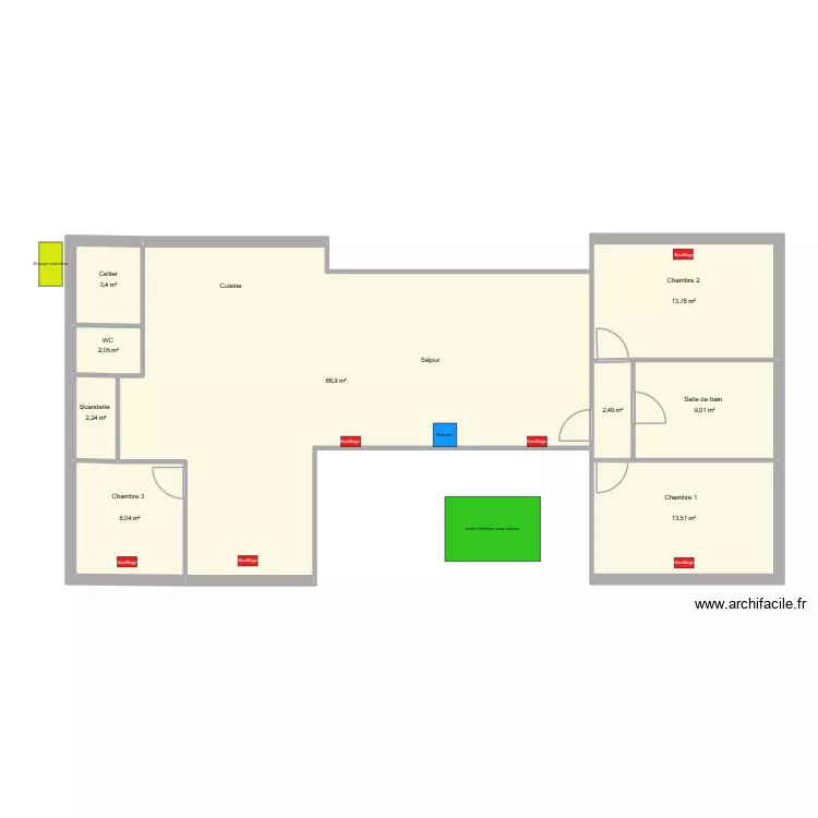 Heluicq. Plan de 9 et 121 m² Heluicq. Plan de 9 et 121 m²
