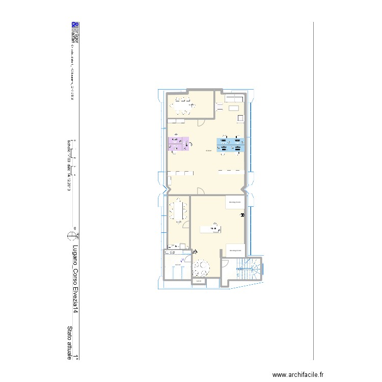 Rénovation Lugano - Option 3. Plan de 7 pièces et 194 m2