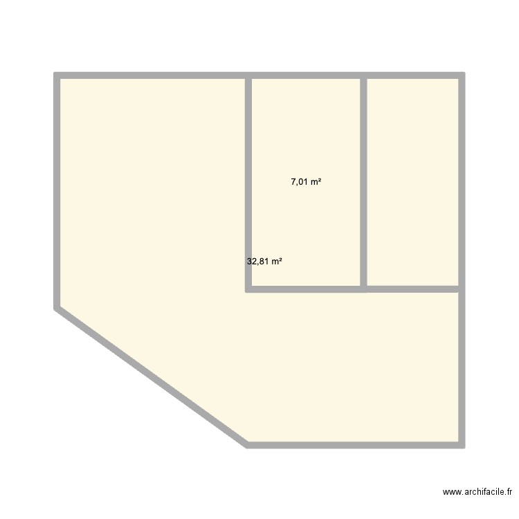 LA POKE QUIMPER. Plan de 2 pièces et 40 m2