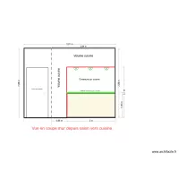 Monaco projet 1 coupe depuis salon vers cuisine