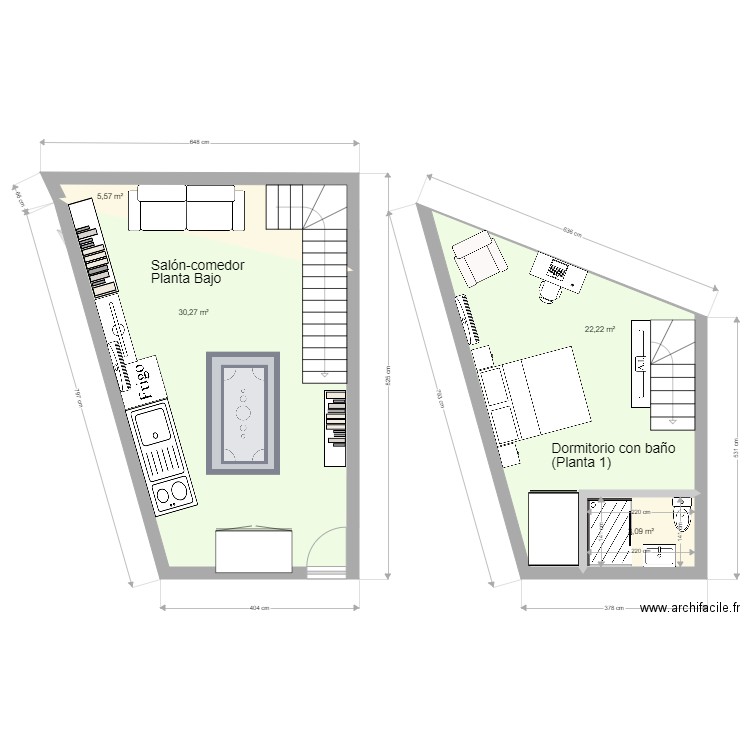 218A Juncal. Plan de 5 pièces et 83 m2