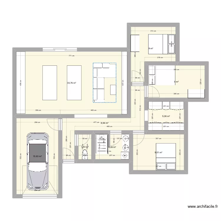 maison 96m2. Plan de 