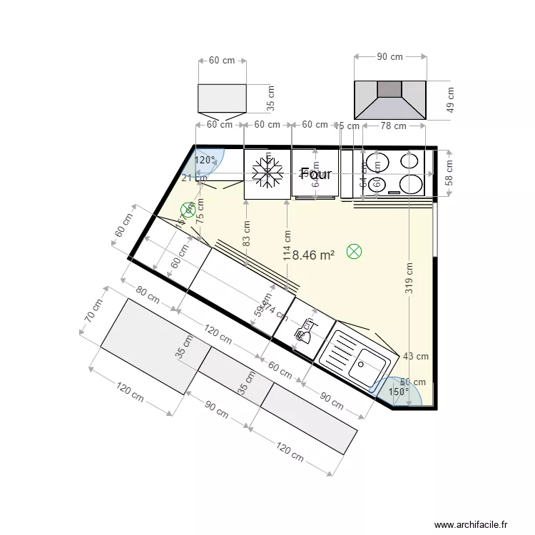 ETOILE cuisine meublée 1. Plan de ETOILE cuisine meublée 1. Plan de