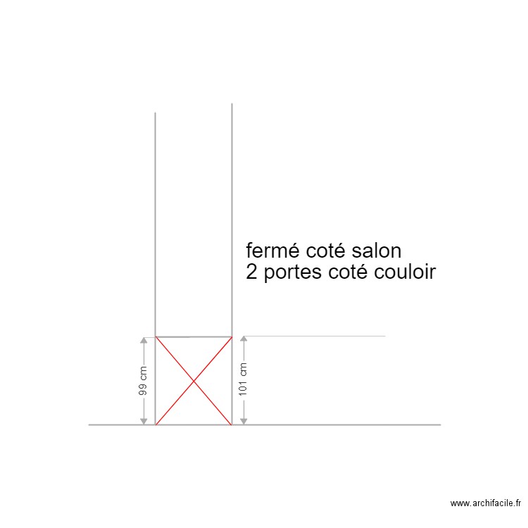 placard bas salon couloir. Plan de 0 pièce et 0 m2