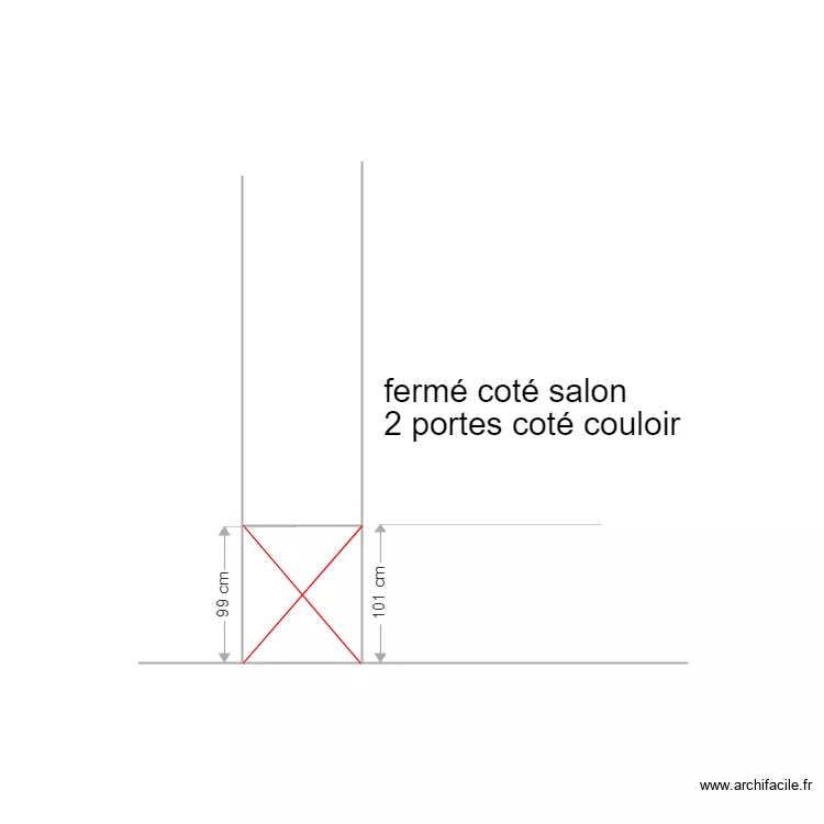 placard bas salon couloir. Plan de 