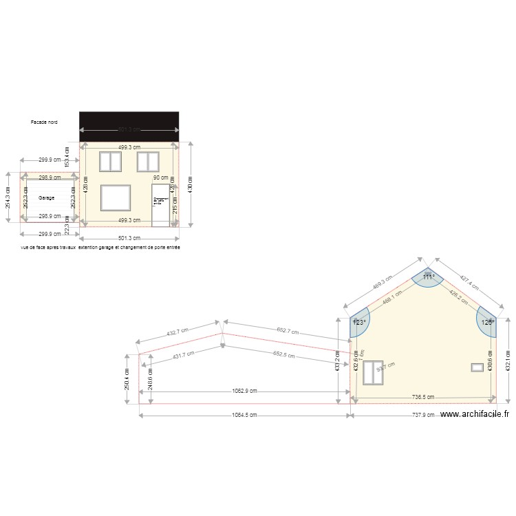 facade. Plan de 0 pièce et 0 m2