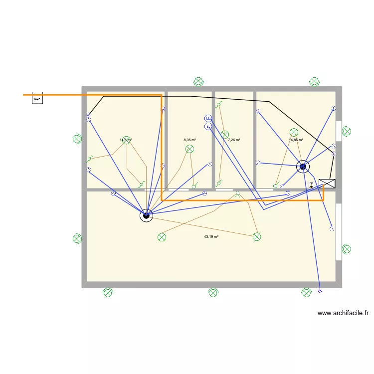 maison 2 &eacute;tages floralies . Plan de 