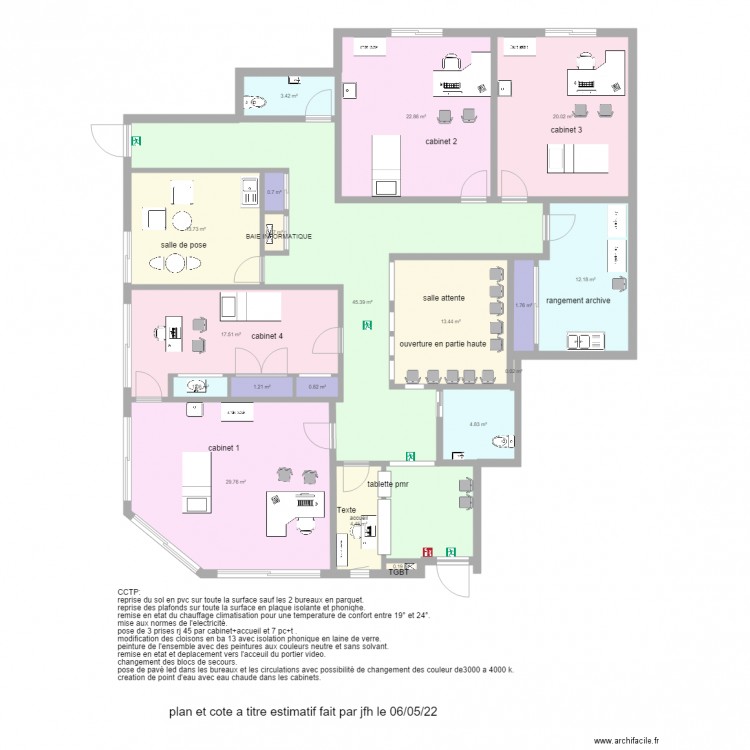 maison de santée VERS 1 DU 06.05.22. Plan de 19 pièces et 194 m2