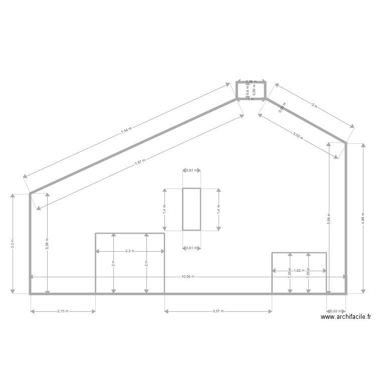 DP4 Façade Ouest Avant, Loquet. Plan de 4 pièces et 8 m2