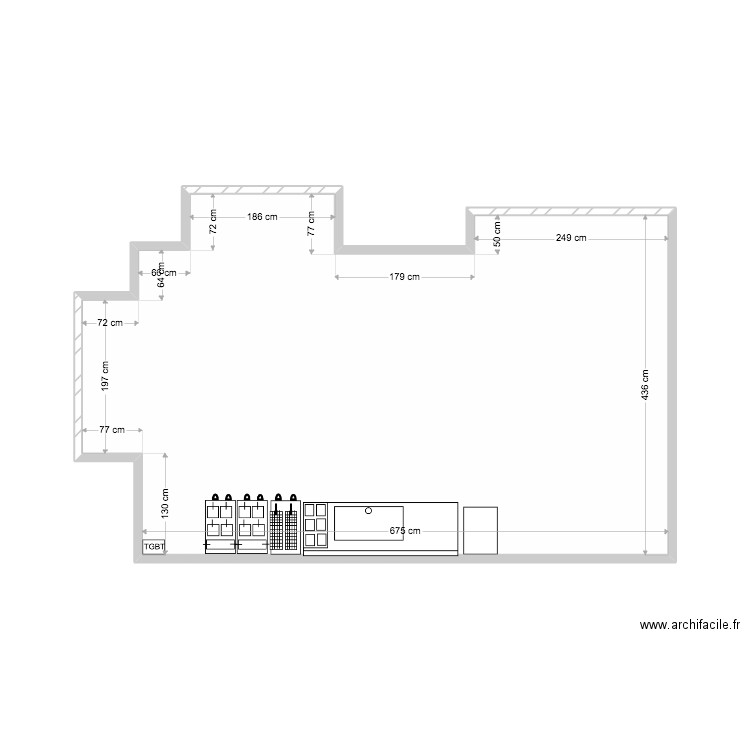 L'INFLUENCE. Plan de 1 pièce et 30 m2