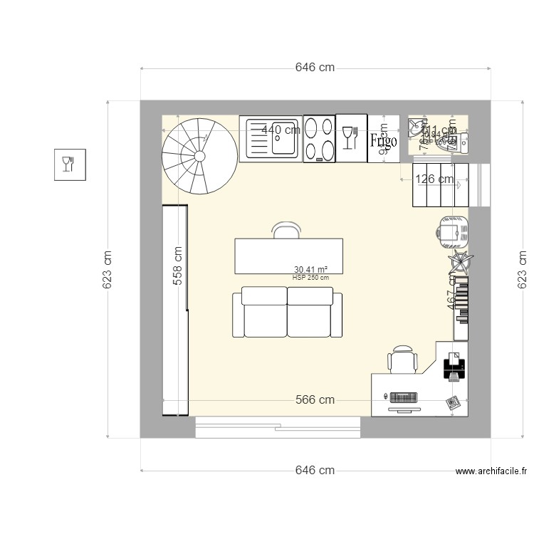 rez de chaussée. Plan de 0 pièce et 0 m2