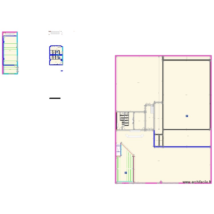 Plan Local. Plan de 44 pièces et 3022 m2