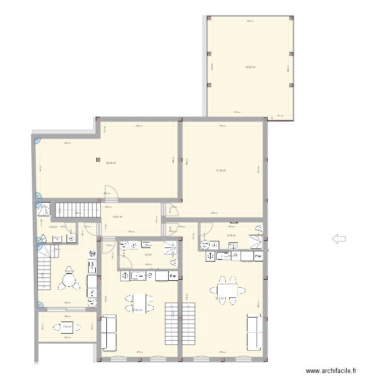 essai4. Plan de 28 pièces et 605 m2