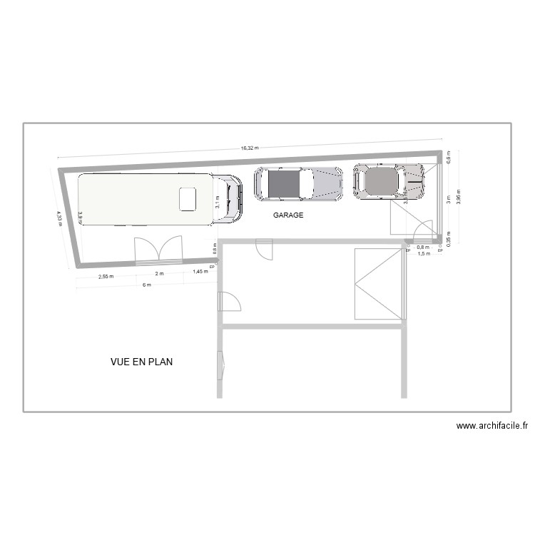 garage Marmette 4. Plan de 3 pièces et 335 m2