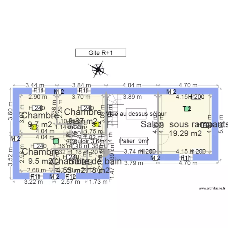 Souleres gite etage. Plan de Souleres gite etage. Plan de