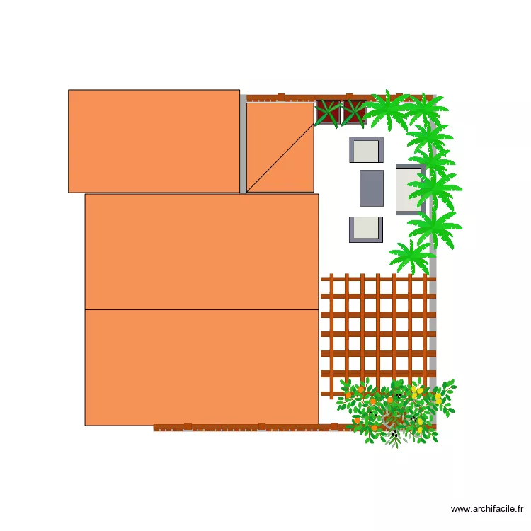 Terra&ccedil;o pergola. Plan de 