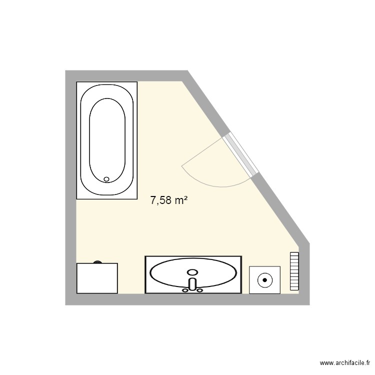 SDB Parisot Existant. Plan de 0 pièce et 0 m2