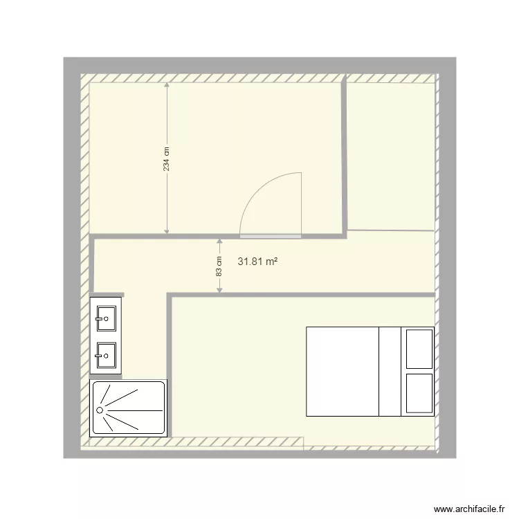 logement 1 etage. Plan de 