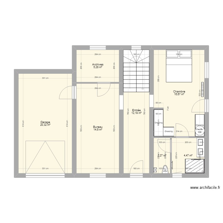 Projet Criel RDC modif. Plan de 19 pièces et 201 m2