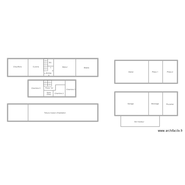 ERGUE GABERIC DUFOUR. Plan de 20 pièces et 121 m2